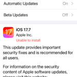 unable to install update on iOS