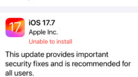 unable to install update on iOS